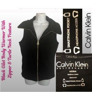 Black Calvin Kein Galet Body Warmer with Turtleneck Feature